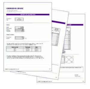 Picture of Accredited calibration certificate Accredia for XS BALANCE 27000903
